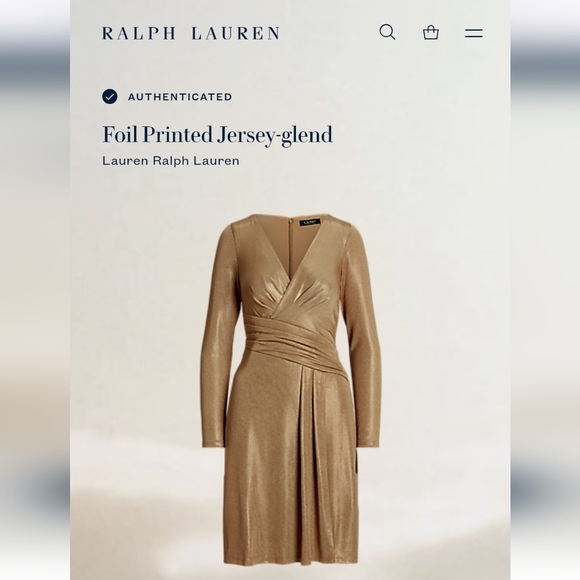 Lauren Ralph Lauren Black Label Foil Printed Jersey-glend Dress - 6 - Picture 11 of 11